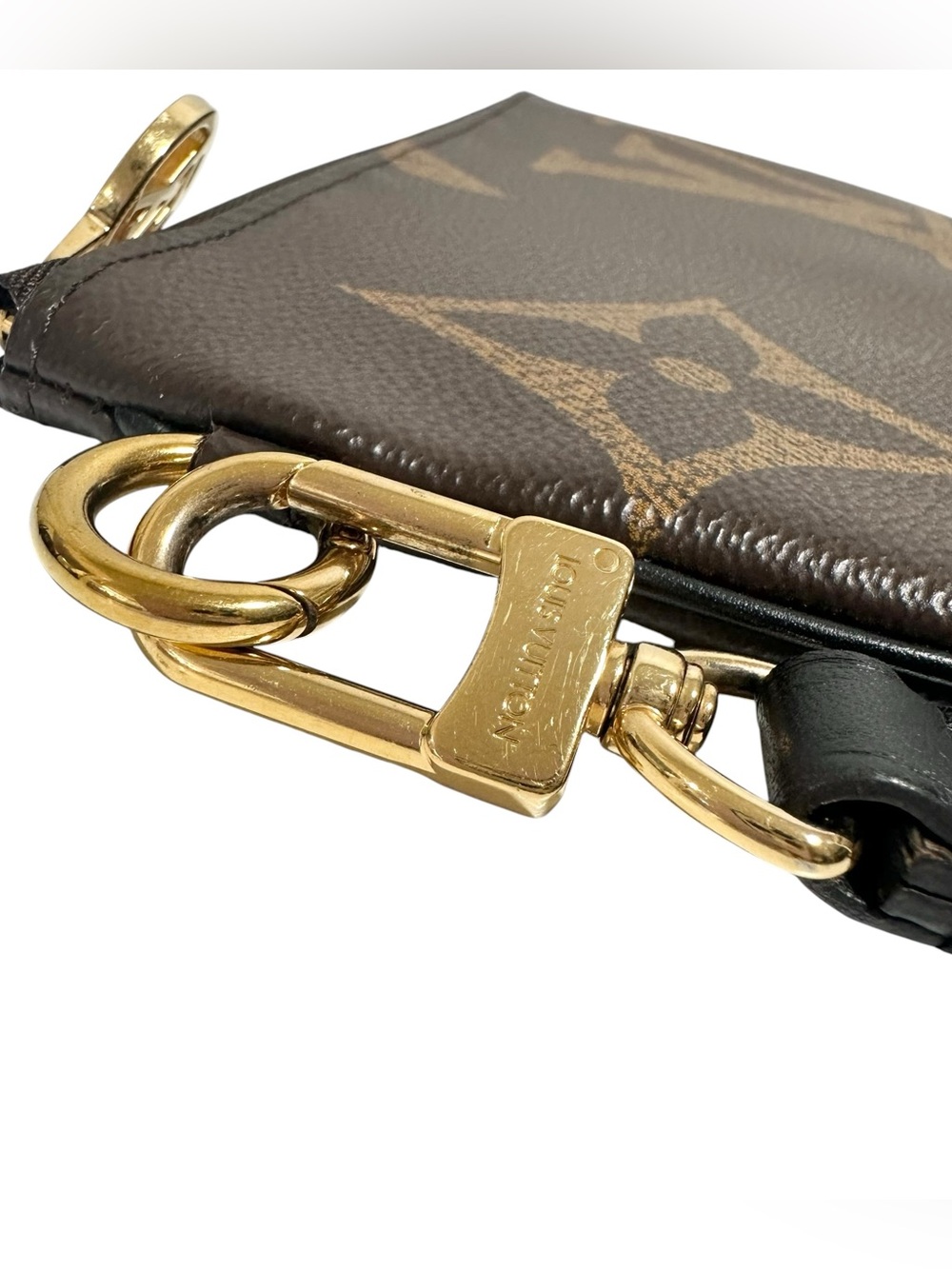Louis Vuitton Reverse Giant Monogram Canvas & Leather Wristlet & Dust Bag - Picture 9 of 14